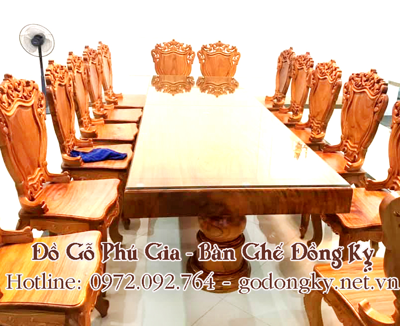 bộ bàn ăn đồ gỗ đồng kỵ phú gia